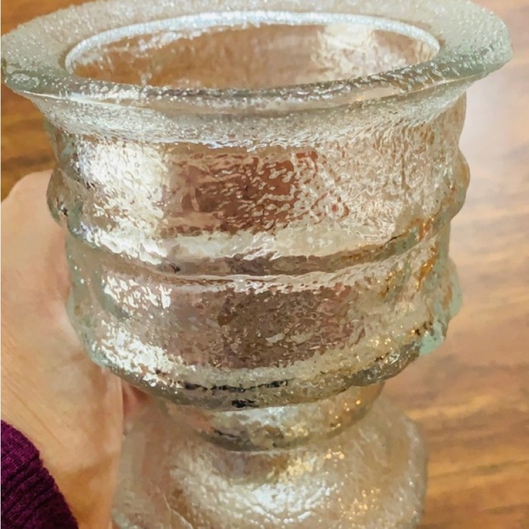 USA VintageTextured Glass Candle Holder - Picture 4 of 6